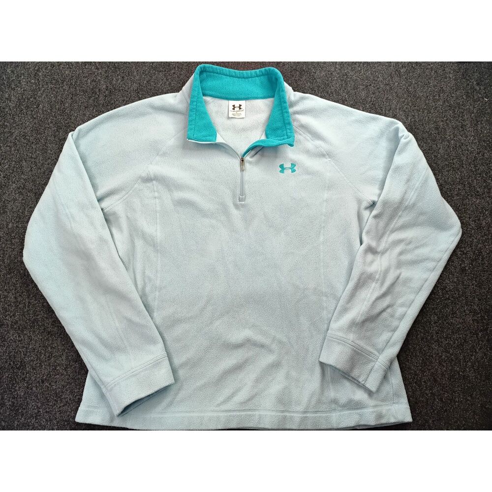 Under Armour Womens Light Blue Teal Zip Pullover Jacket Athletic Activewear xl